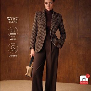 Blazer MOTF Brown Wool Blend Blazer